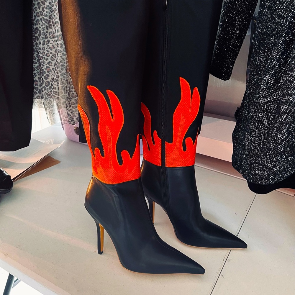 Vintage Flaming  Rock and Roll Boots